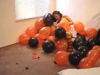 sexy lesbian halloween balloon play